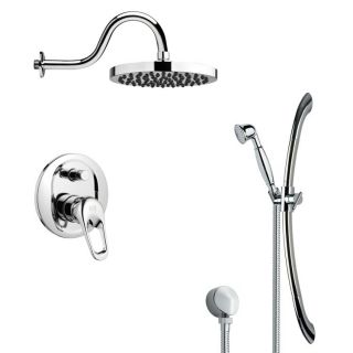 Remer by Nameeks SFR7058 Rendino Round Rain Shower Faucet in Chrome with Handheld Shower and 2 1 6 W Diverter