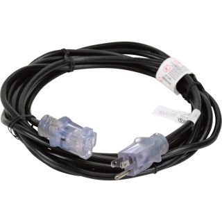 Prime Wire & Cable All-Rubber Outdoor Extension Cord — 15-Ft., 12/3 SJOOW, 15 Amp, 125 Volt, 1,875 Watt, Black, Model# EC732815  Extension Cords