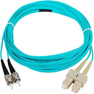 5M 10 Gb Aqua Multimode 50/125 Duplex Fiber Patch Cable Sc/St