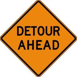 "Detour Ahead" Traffic Warning Sign