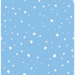 Brewster 56.4 sq. ft. Sky Blue Stars Wallpaper 2679 002123
