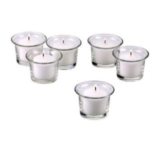 Light In The Dark Clear Glass Lip Votive Candle Holders with White Votive Candles (Set of 72) LITD VCG 72 LIP 1072 W