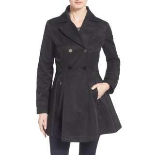 Laundry By Shelli Segal Black Skirted Trench Coat   18630657