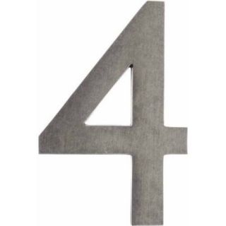 Architectural Mailboxes 5" Brass Floating House Number, Satin Nickel, 4