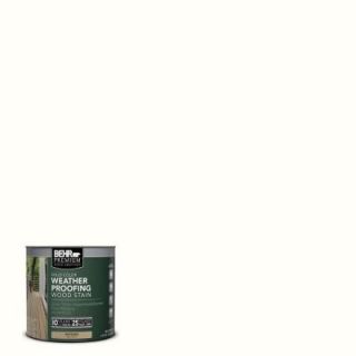 BEHR Premium 8 oz. #SC210 Ultra Pure White Solid Color Weatherproofing All In One Wood Stain and Sealer Sample 501116