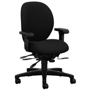 HON Unanimous Black Fabric Managers Chair, 42 1/2" Overall Height   14M216|HON7628HNT10   