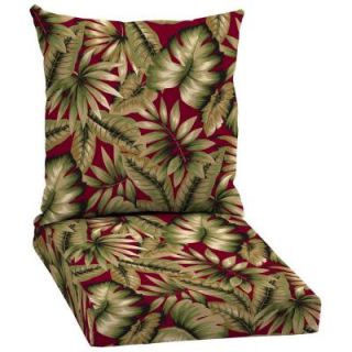 Hampton Bay Chili Tropical 2 Piece Pillow Back Outdoor Deep Seating Cushion Set AB80067B 9D1
