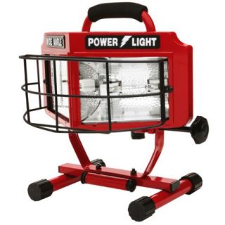 Designers Edge 500W Wide Angle 160 Degree Halogen Work Light with Weatherproof Switches, 5' Cord, Red