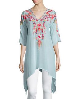 Johnny Was Collection Cleopatra Embroidered Asymmetric Tunic