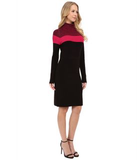 Calvin Klein Long Sleeve Color Block Sweater Dress Dazzle/Black