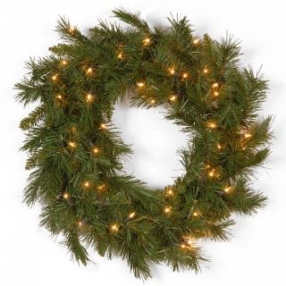 24" Winchester Pine Wreath with Clear Lights    National Tree Company