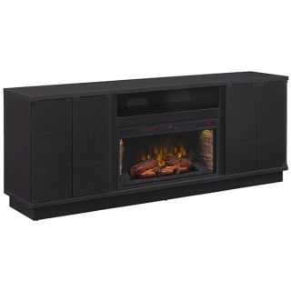 60 in W 5,200 BTU Black Wood Grain Infrared Quartz Electric Fireplace with Thermostat and Remote Control