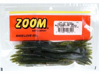 Zoom Soft Plastic Bass Fishing Bait 006 019 Trick Worm 20 PK Watermelon Seed
