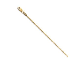 1.5 mm Diamond Cut Wheat Chain Necklace in 10K Yellow Gold, 16 Inch