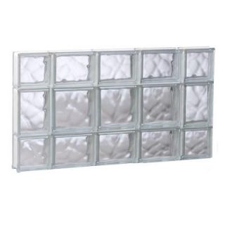 Clearly Secure 34.75 in. x 19.25 in. x 3.125 in. Wave Pattern Non Vented Glass Block Window 3620SDC