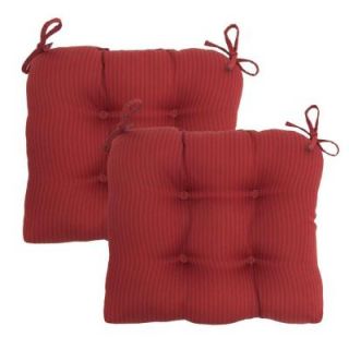 Hampton Bay Chili Solid Tufted Outdoor Seat Pad (2 Pack) 7200 02002600