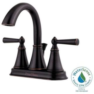 Pfister Saxton 4 in. Centerset 2 Handle High Arc Bathroom Faucet in Tuscan Bronze GT48 GL0Y