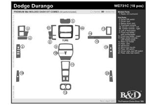 2001, 2002, 2003 Dodge Durango Wood Dash Kits   B&I WD731C DCF   B&I Dash Kits