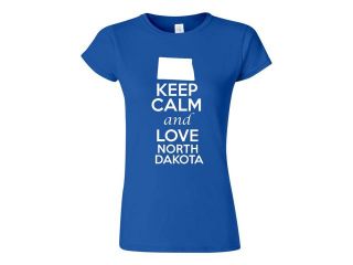 Junior Keep Calm and Love North Dakota T Shirt Tee
