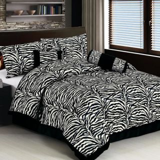 LaCozee Classic 7 Piece Zebra Print Comforter Set