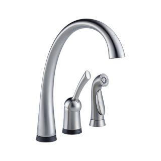 Delta 4380T AR DST Pilar Single Handle Kitchen Faucet with Touch2O Technology and Spray in Arctic Stainless