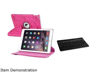 Insten Keyboard Slim Folio Case Stand for Apple iPad Air 2 6th Gen Hot Pink Cute 2051397