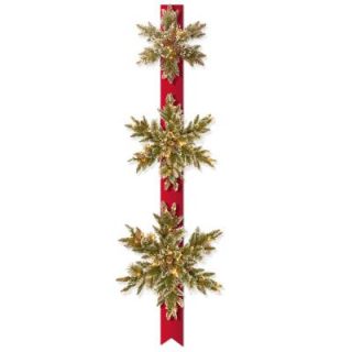 National Tree Company Pre Lit Glittery Bristle Pine Triple 77 in. Artificial Snowflake Door Hang GB1 300LT 18S B