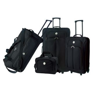 Travelers Club Deluxe 4 Piece Travel Set   Black   Luggage Sets