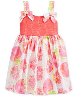 Blueberi Boulevard Baby Girls Coral Grapefruit Sundress   Dresses