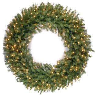 National Tree Company 48 Norwood Fir Wreath with Clear Lights