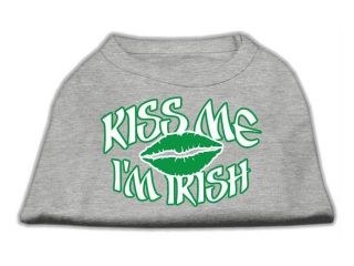 Mirage Pet Products 51 61 MDGY Kiss Me Im Irish Screen Print Shirt Grey Med   12