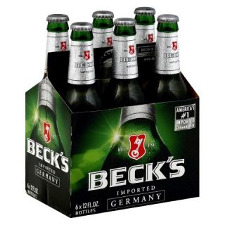 Becks Germany Imported Beer Bottles 12 oz, 6 pk