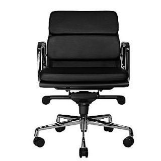 Wobi Office Clyde Low Back Leather Task Chair; Black